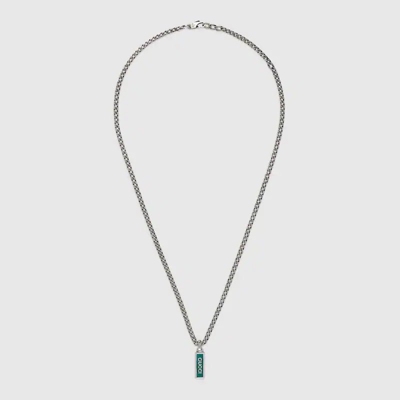 Gucci Double G Enamel Pendant Necklace