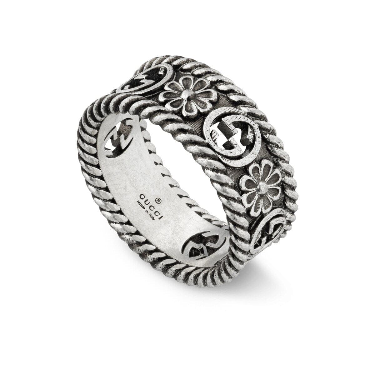 Gucci Double G Interlocking G Flowers Ring