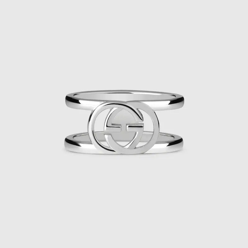 Gucci Double G Interlocking G Wide Open Ring
