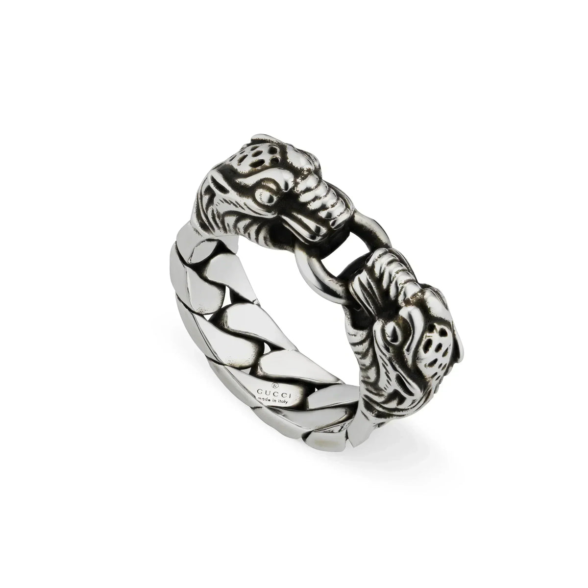 Gucci Double G Tiger Head Chain Ring