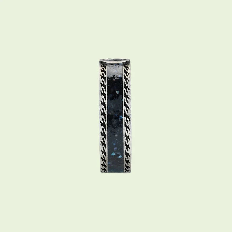 Gucci Double G Interlocking G Black Enamel Ring