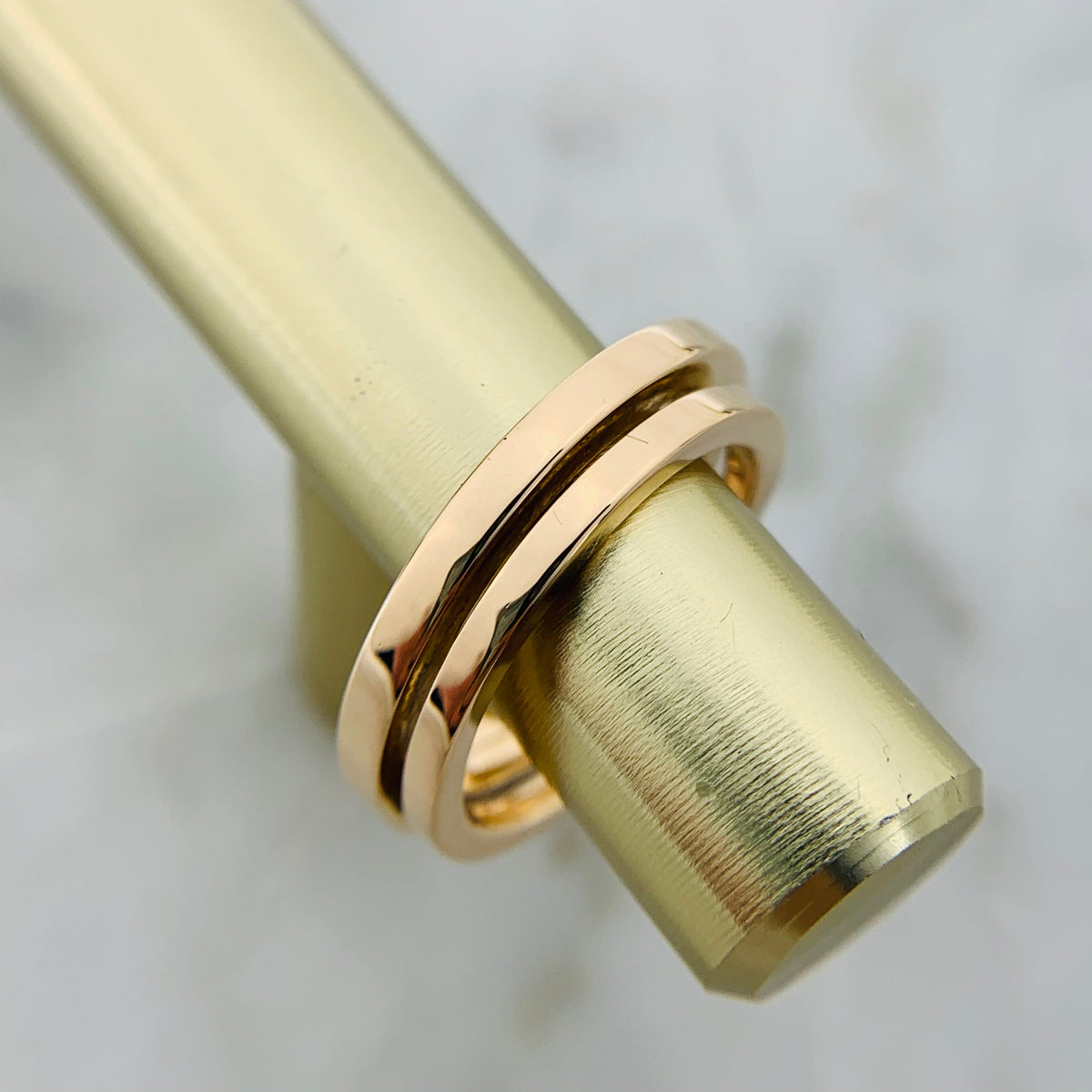 Tiffany Moissanite Square Ring - 18K Gold