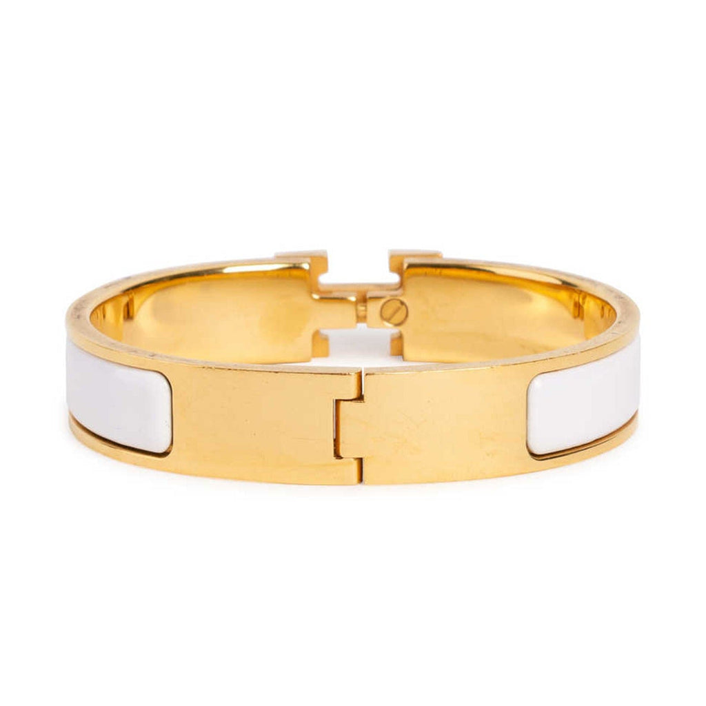 Hermes Clic H White Bracelet