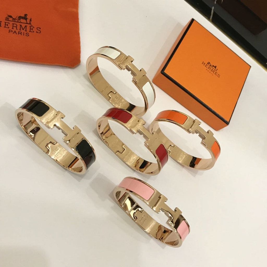 Hermes Clic H White Bracelet