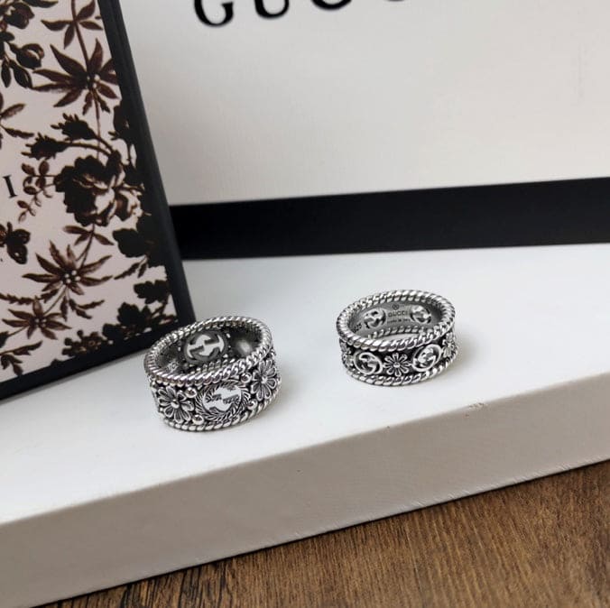 Gucci Double G Interlocking G Flowers Ring