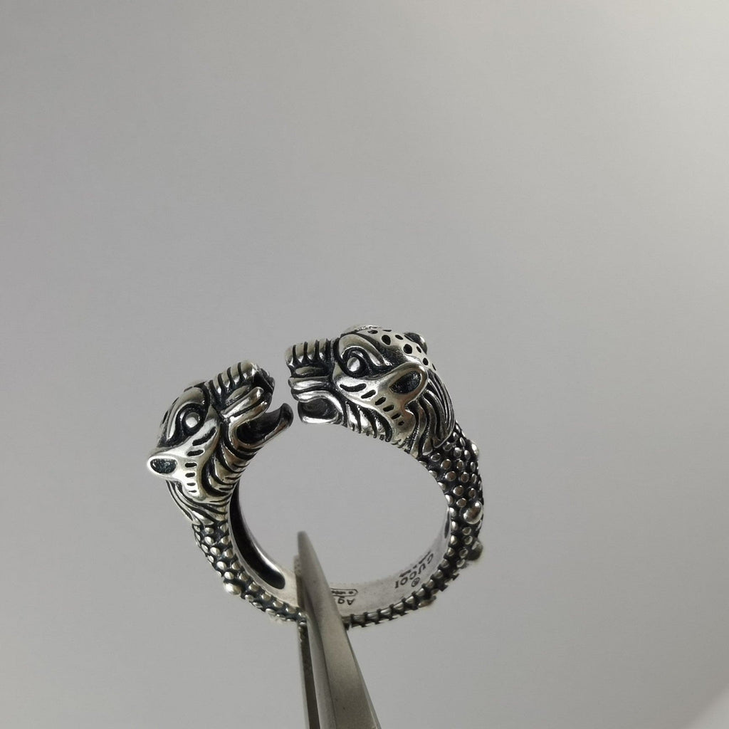 Gucci Double G Tiger Head Ring