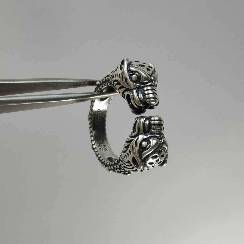 Gucci Double G Tiger Head Ring