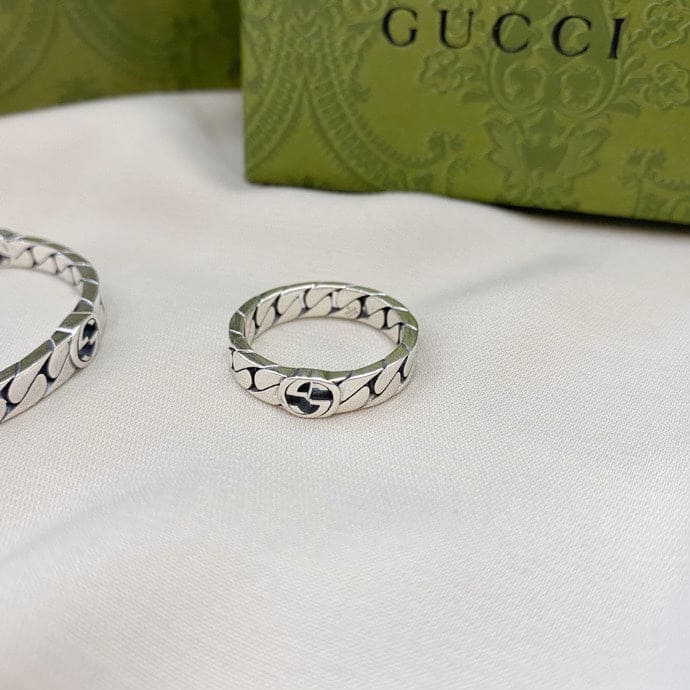 Gucci Double G Interlocking G Wide Ring - 5 mm Width