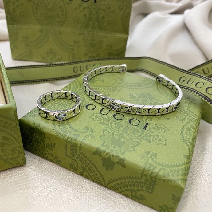 Gucci Double G Interlocking G Wide Ring - 5 mm Width