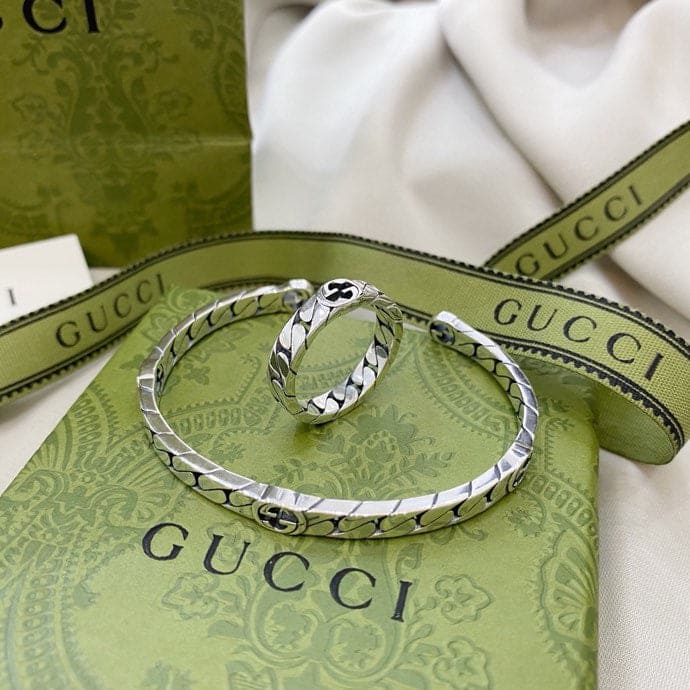 Gucci Double G Interlocking G Cuff Bracelet