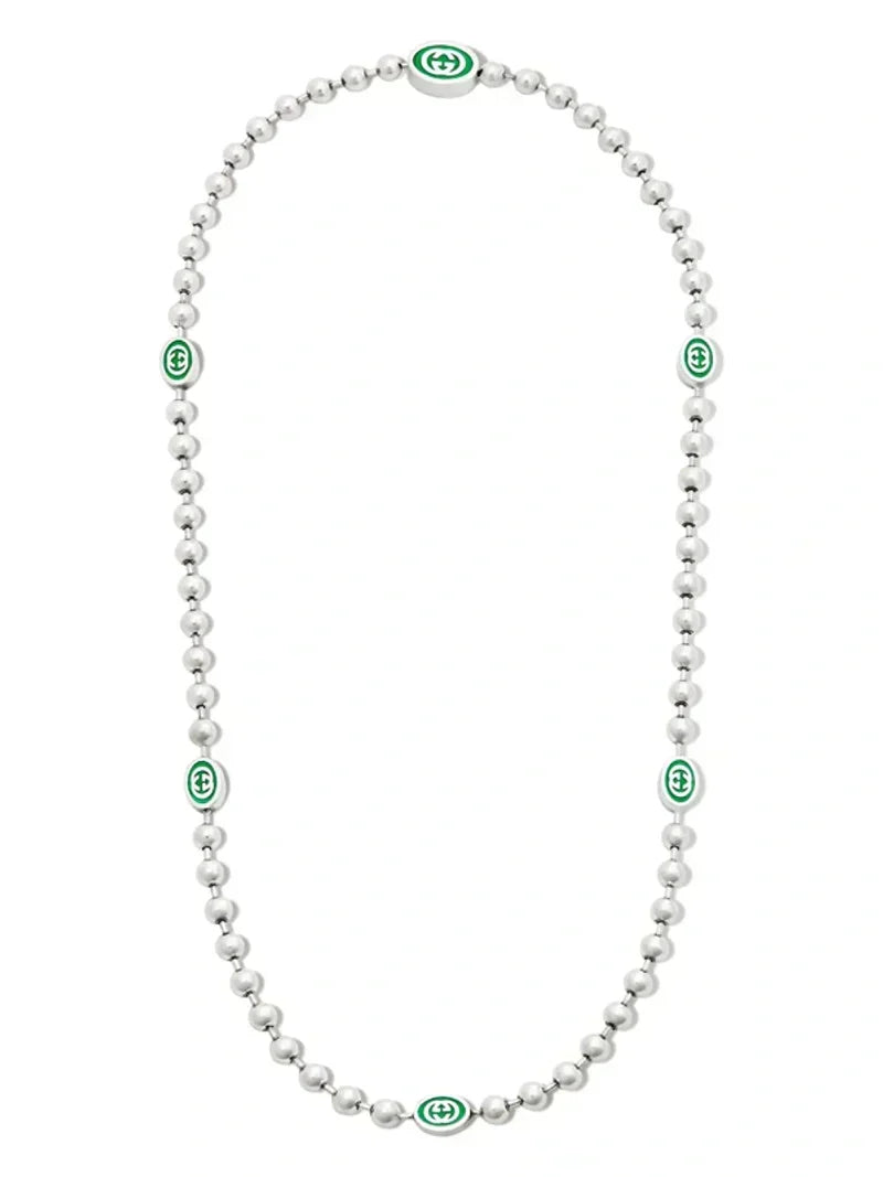 Gucci Double G Interlocking G Green Necklace