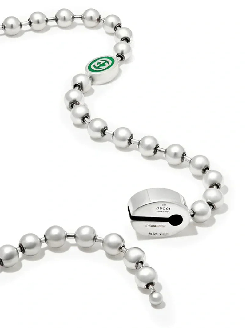 Gucci Double G Interlocking G Green Necklace
