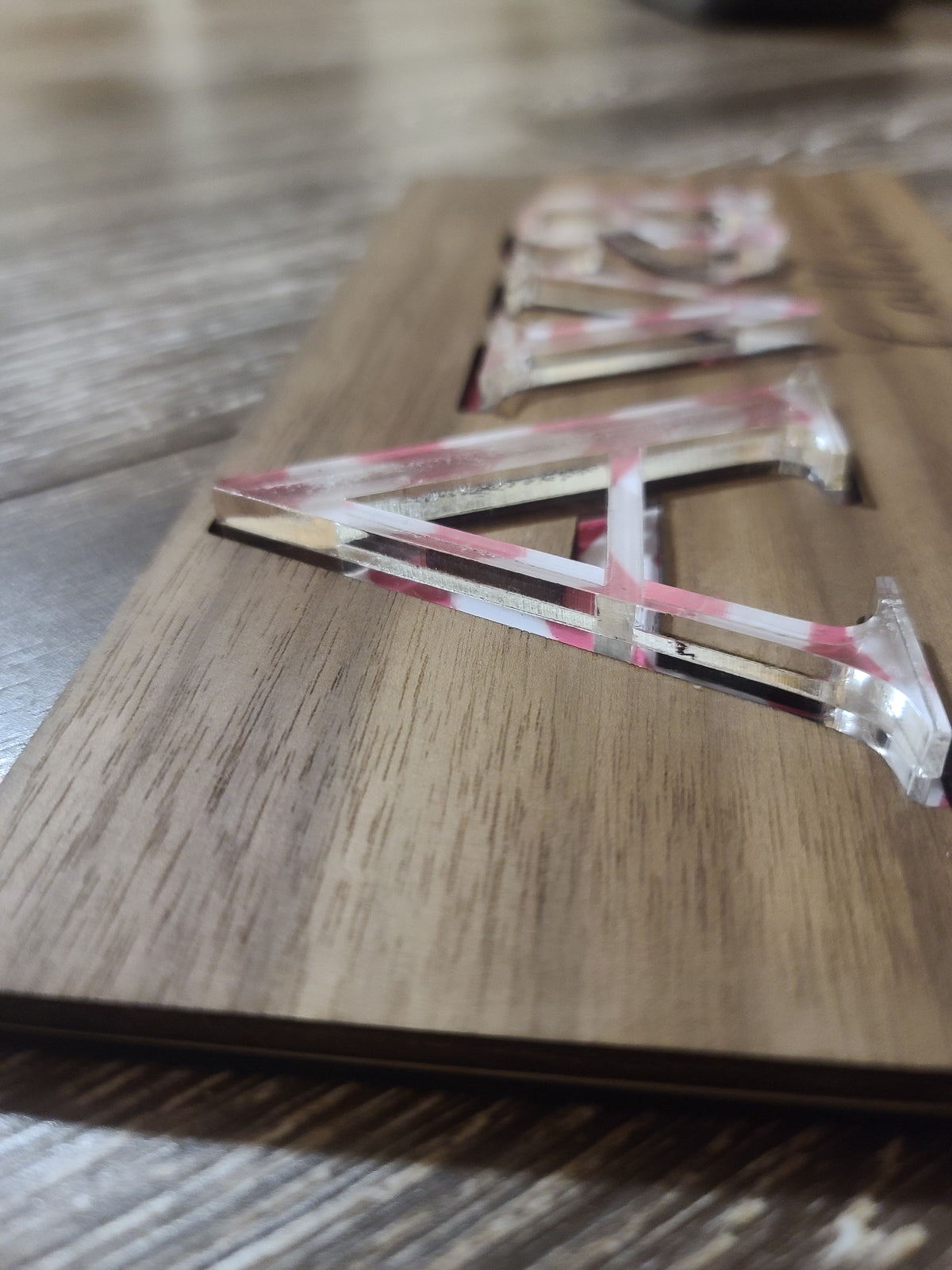 Personalized Wood and Acrylic Name Puzzle - Chevron