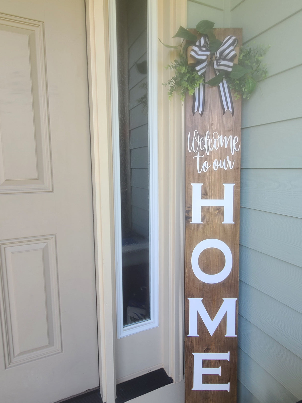 Personalized Wood Welcome Porch Sign - 5 ft