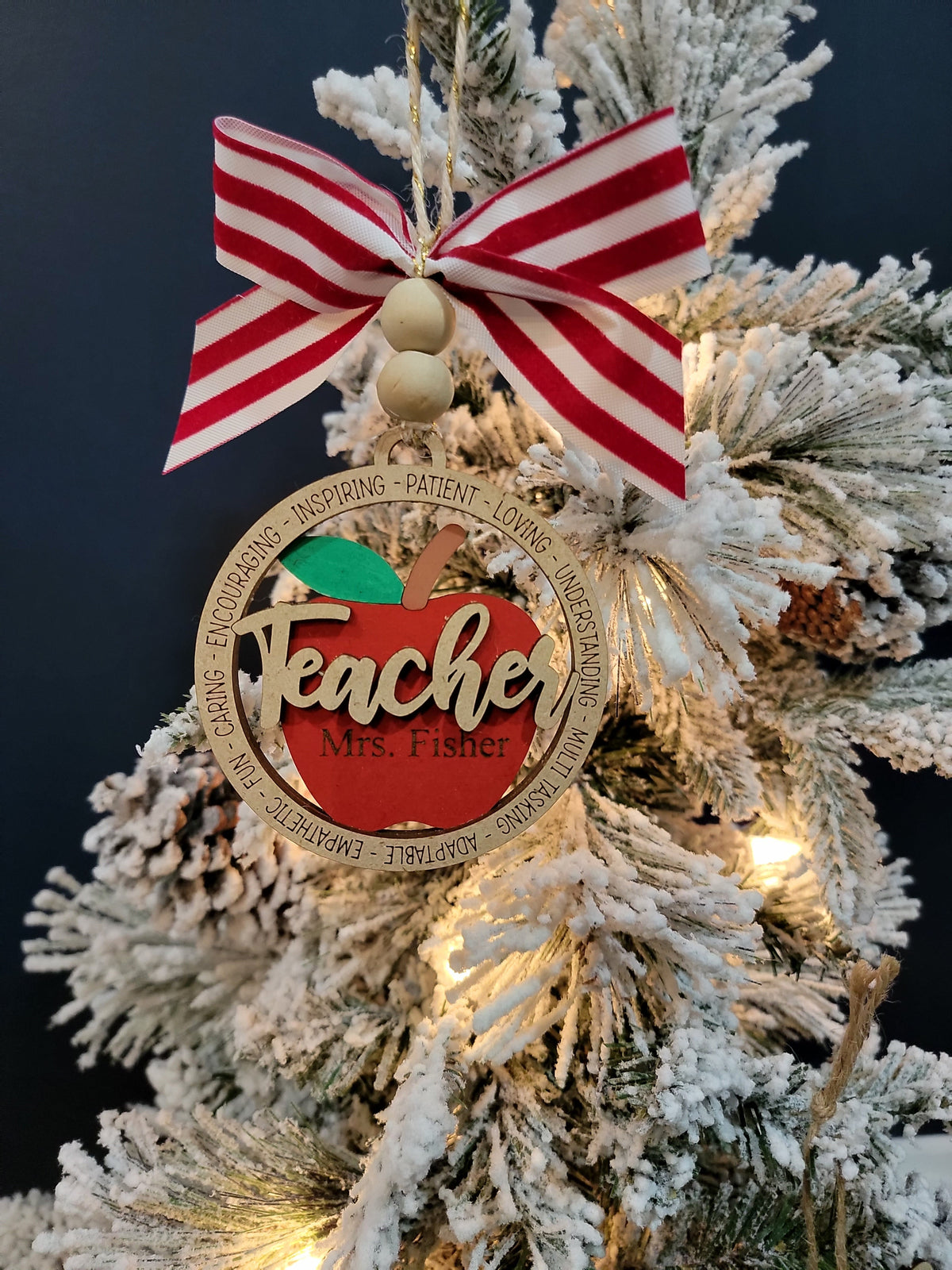 Personalized Teacher Ornament - Engraved Keepsake