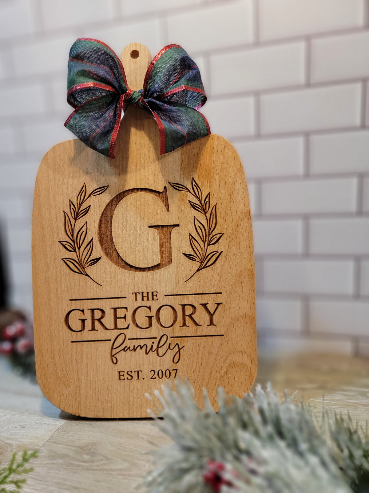 Personalized Family Monogram Beechwood Cutting Board
