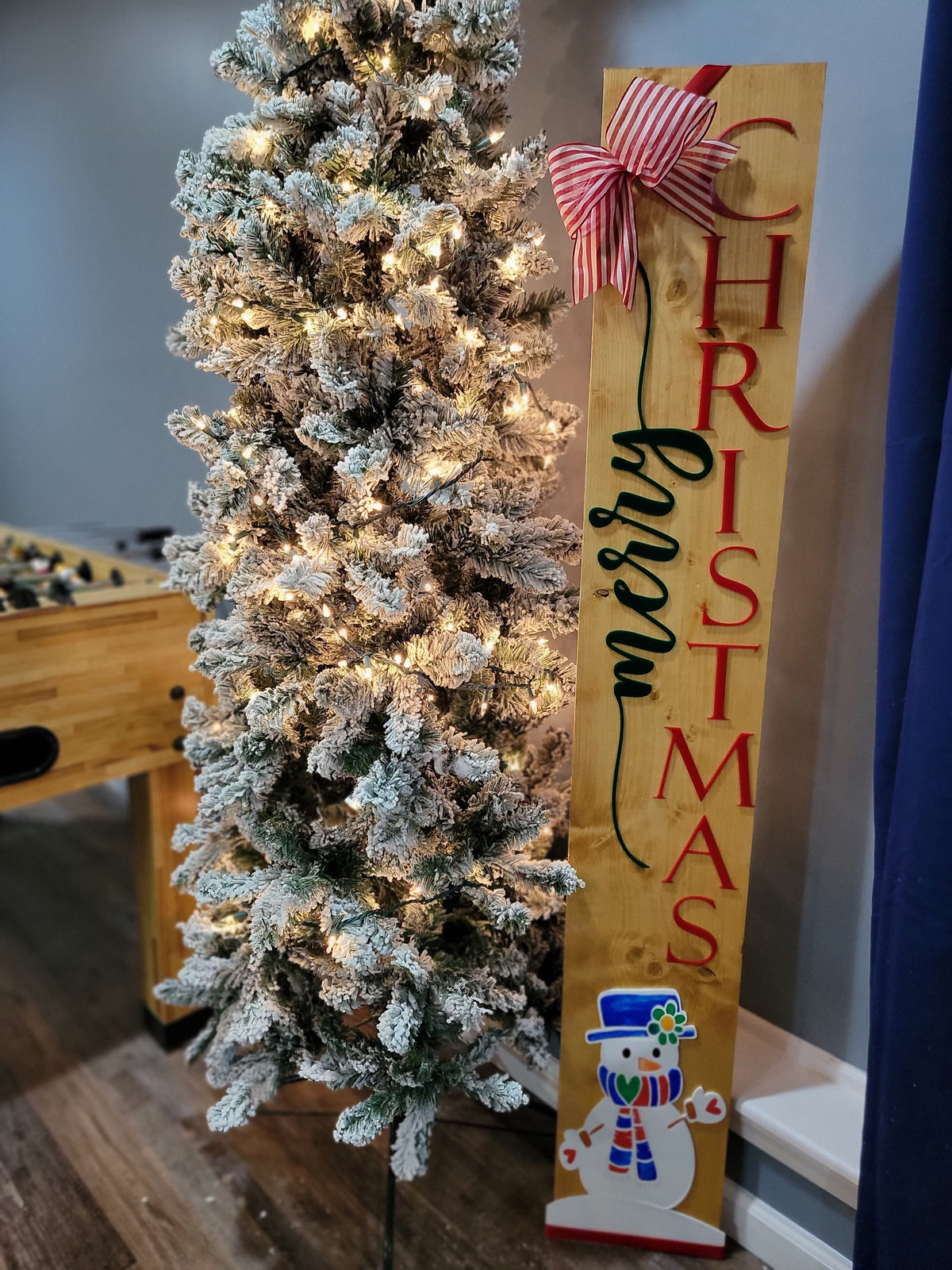 Merry Christmas Snowman Porch Sign - 5 ft