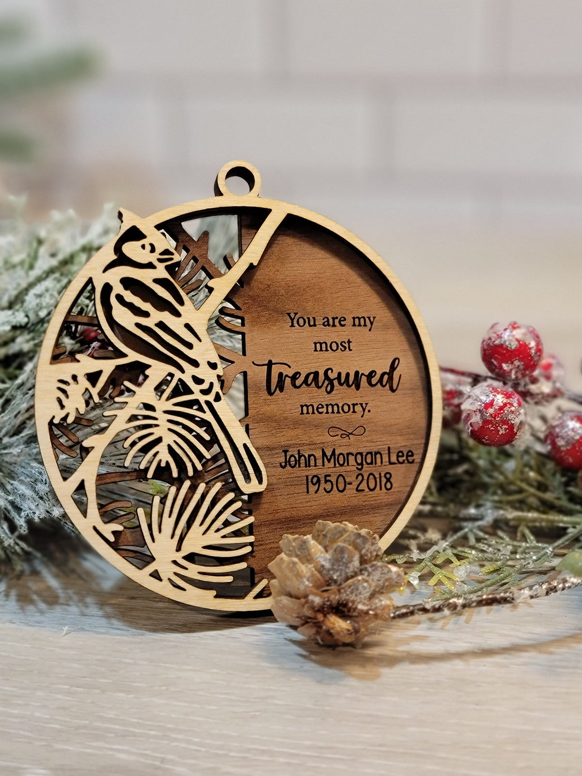 Personalized Memorial Name Ornament - Two Layers