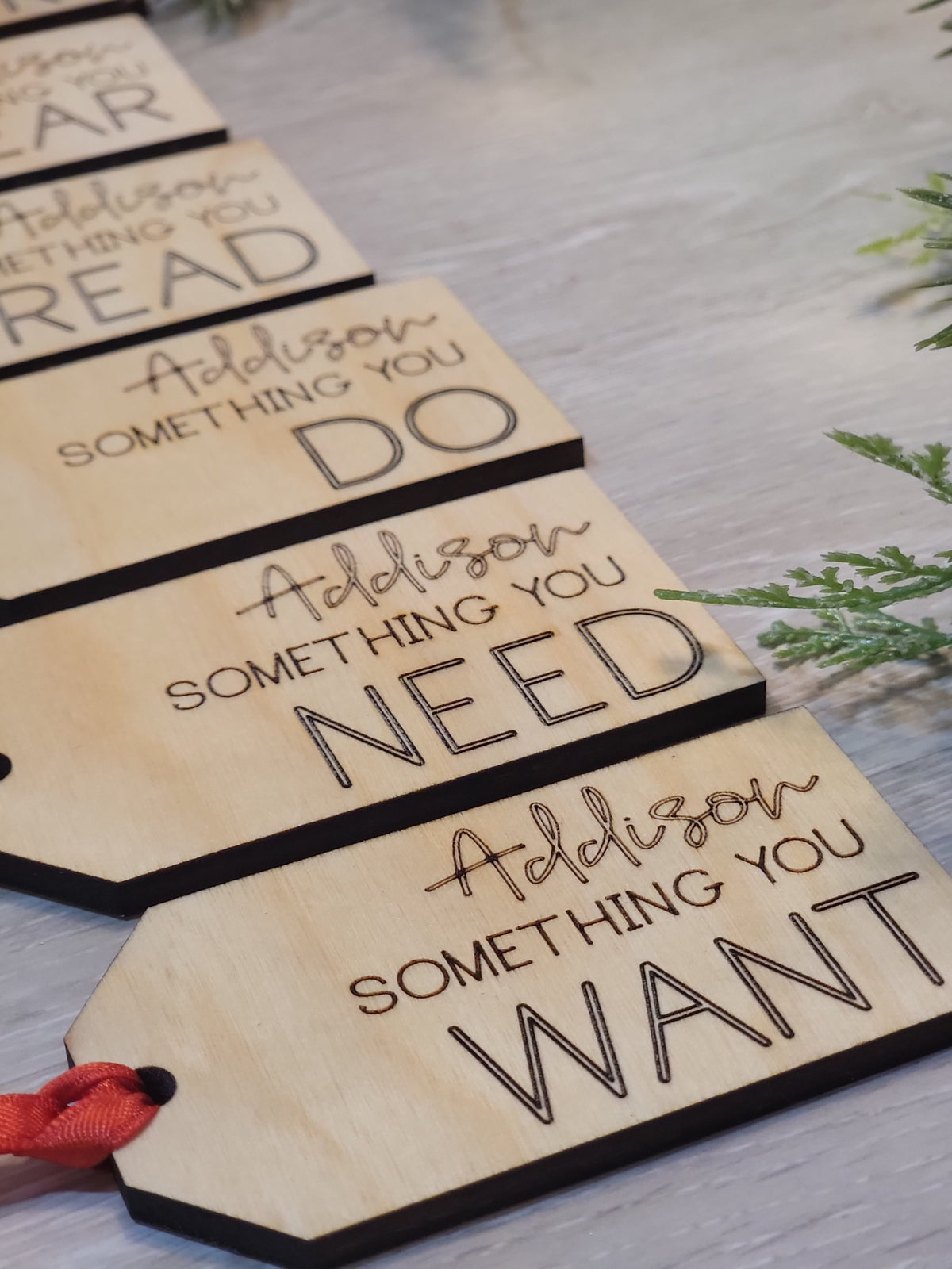 Wooden Christmas Gift Tags - Set of 7