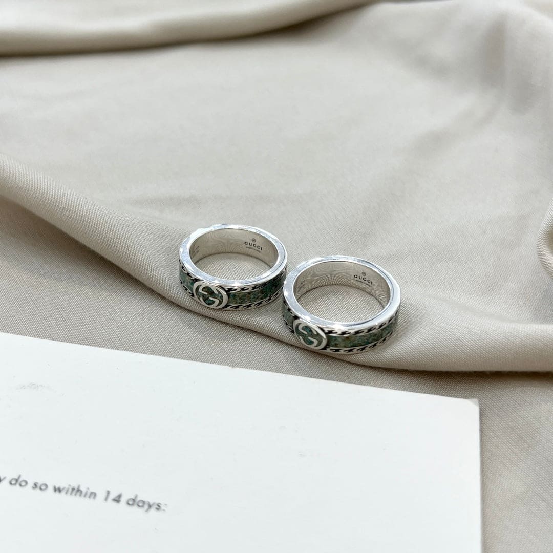 Gucci Double G Interlocking G Turquoise Ring