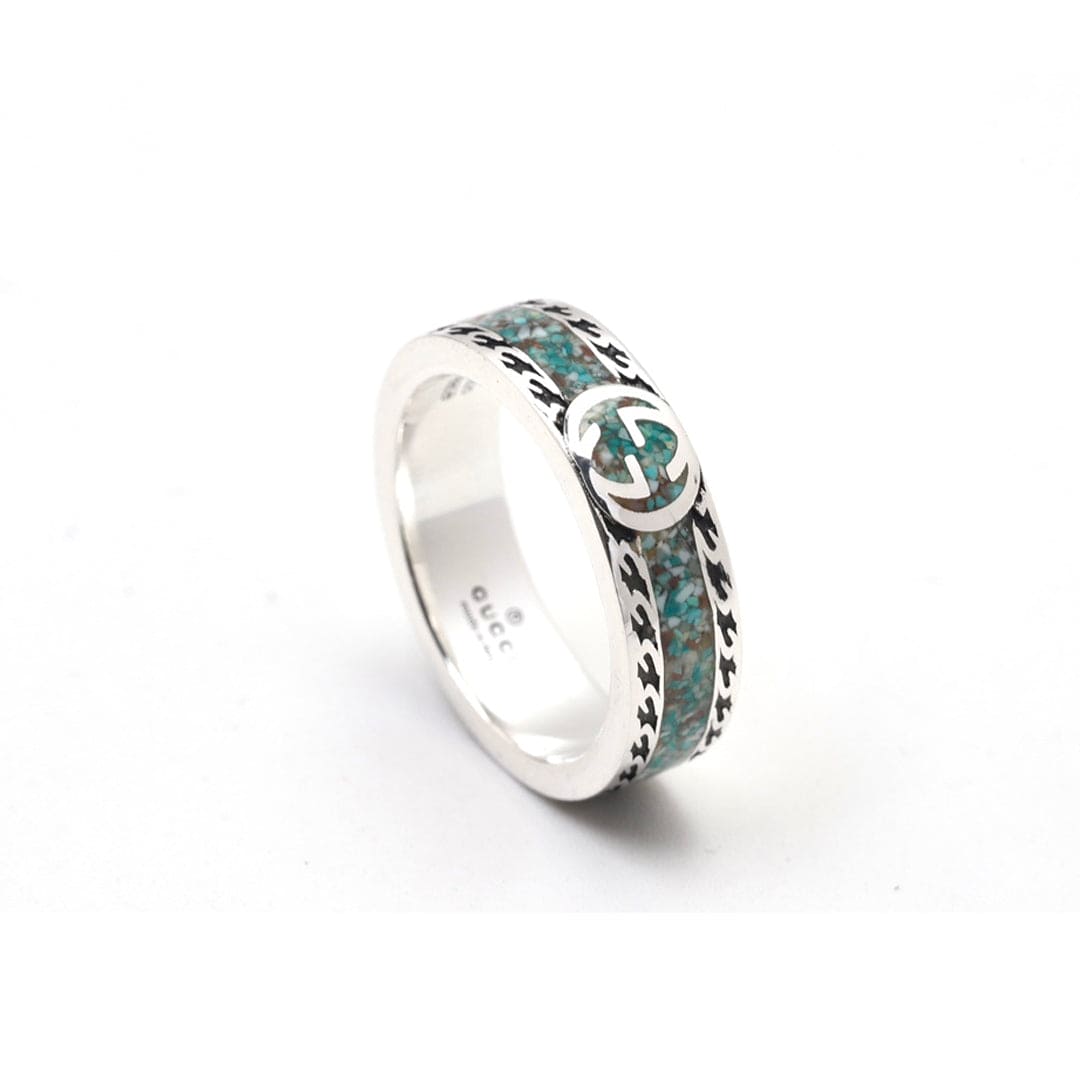 Gucci Double G Interlocking G Turquoise Ring