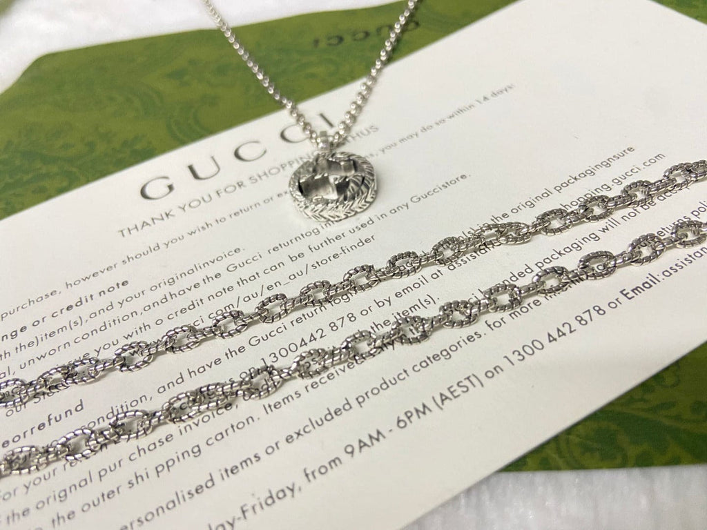 Gucci Double G Interlocking G Pendant Necklace