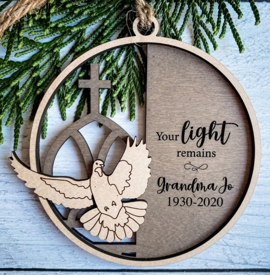 Personalized Memorial Name Ornament - Two Layers