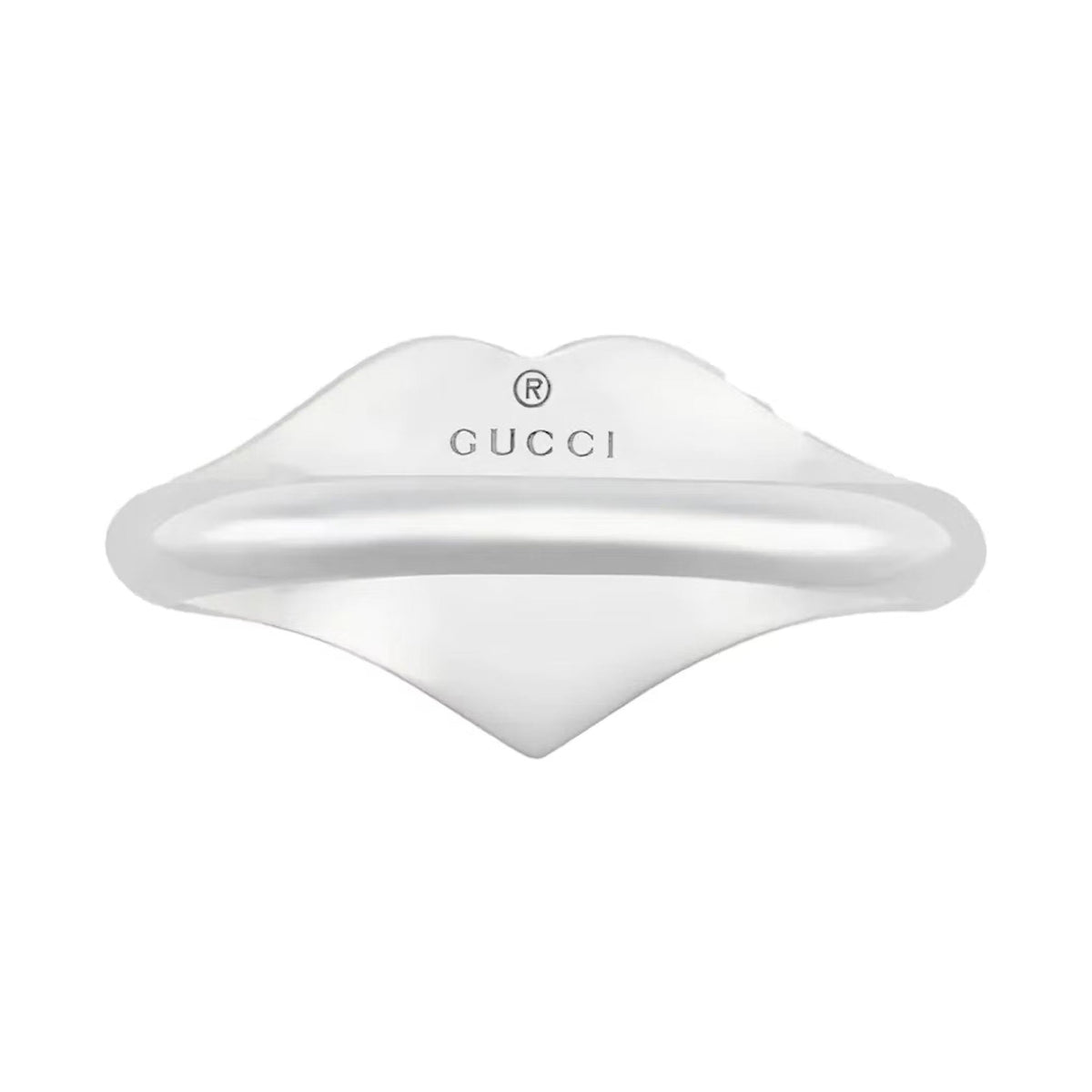 Gucci Double G Interlocking G Blue Enamel Heart Ring