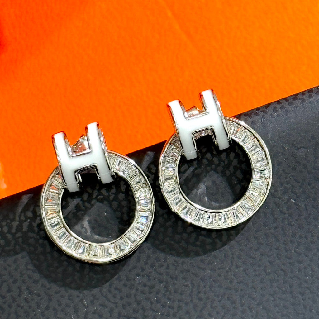 Hermes Clic H Diamond Earrings