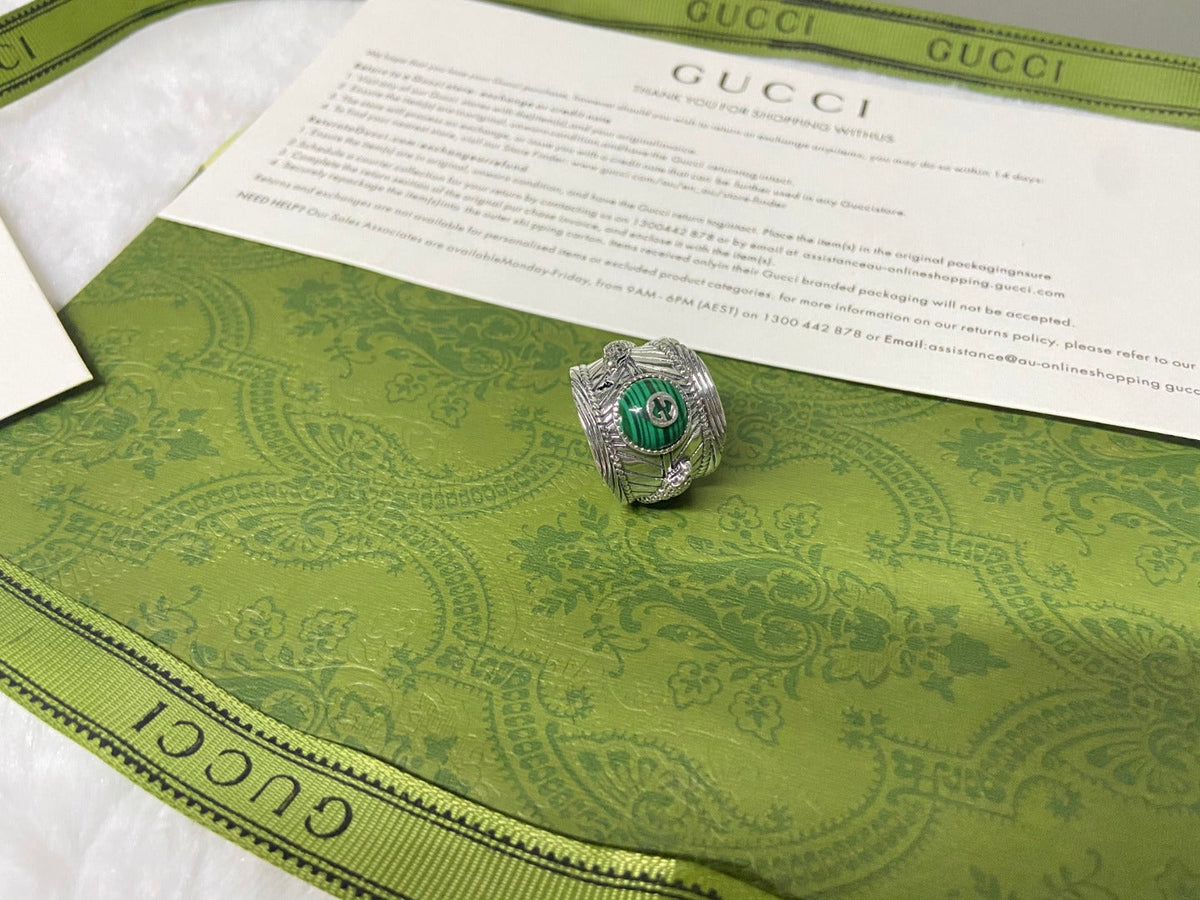Gucci Double G Garden Snake Interlocking G Ring