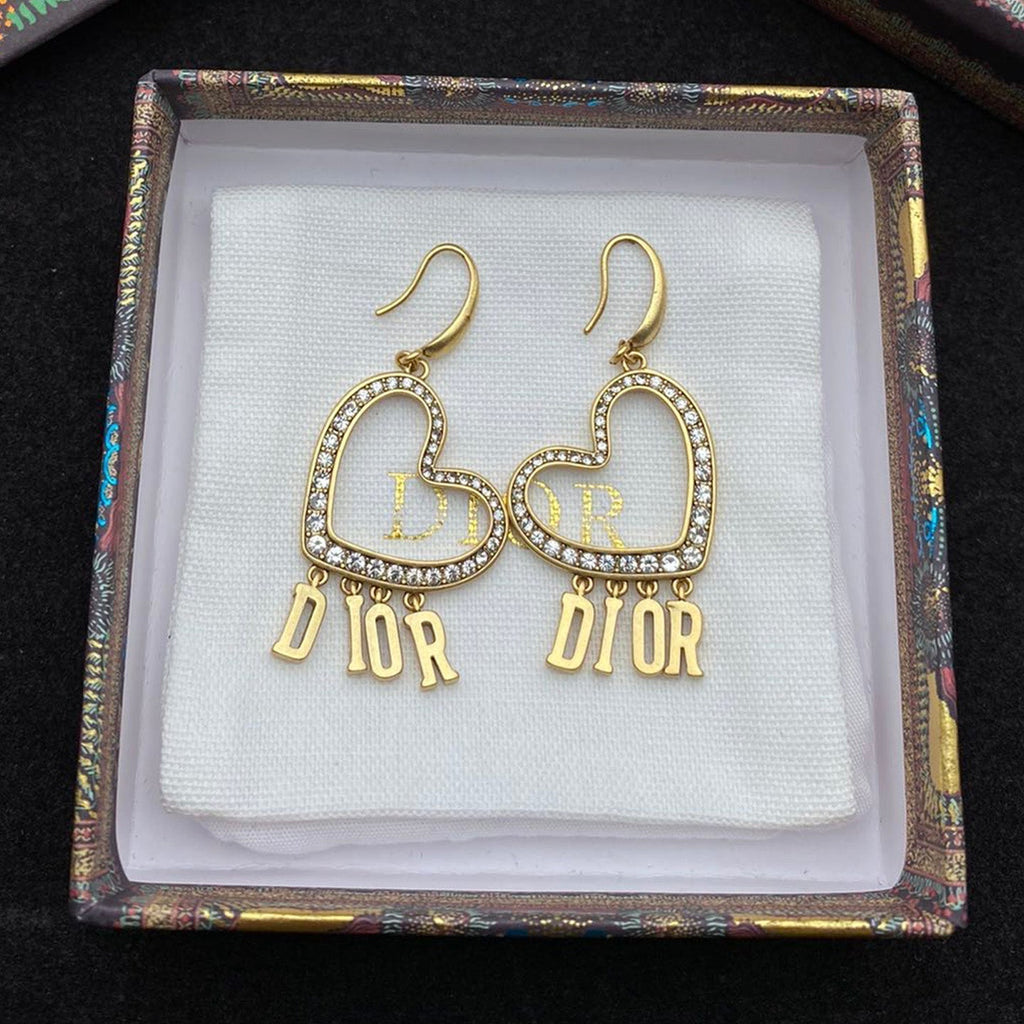 Dior Heart Crystal Earrings