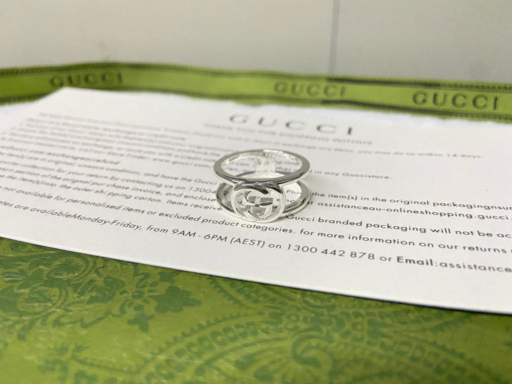 Gucci Double G Interlocking G Wide Open Ring