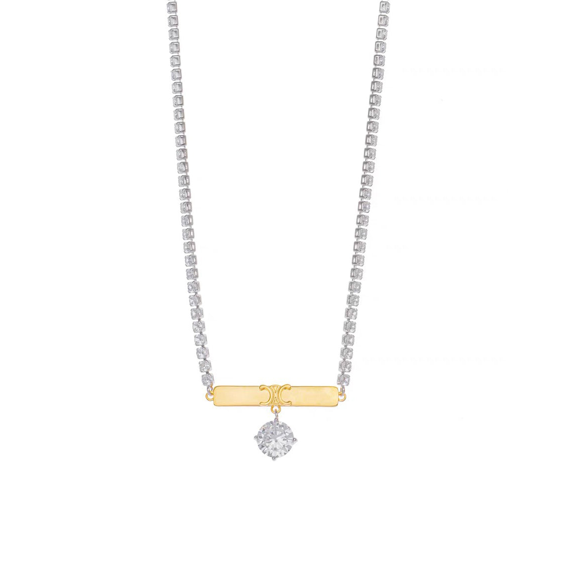 Celine Triomphe Celine Line Moissanite Necklace