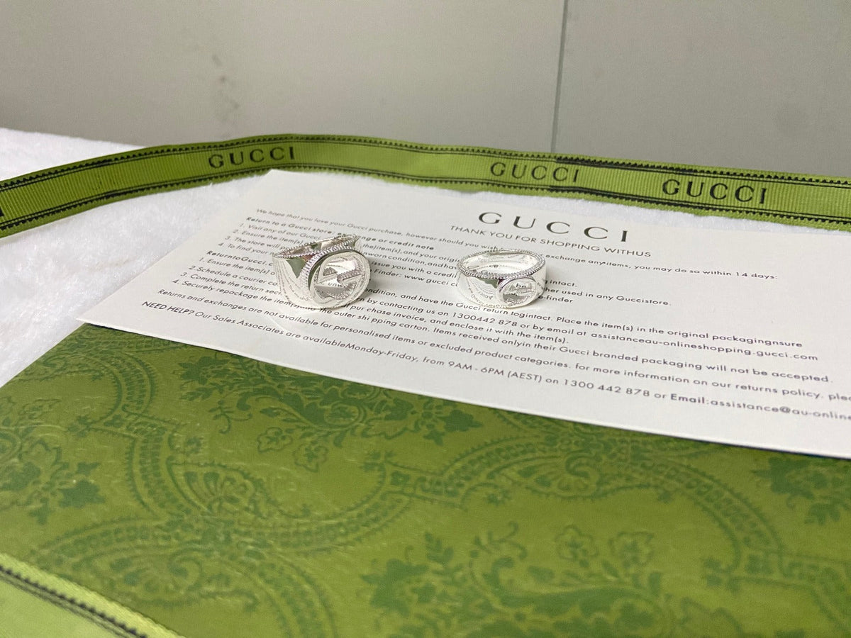 Gucci Double G Interlocking G Wide Ring - 10 mm Width