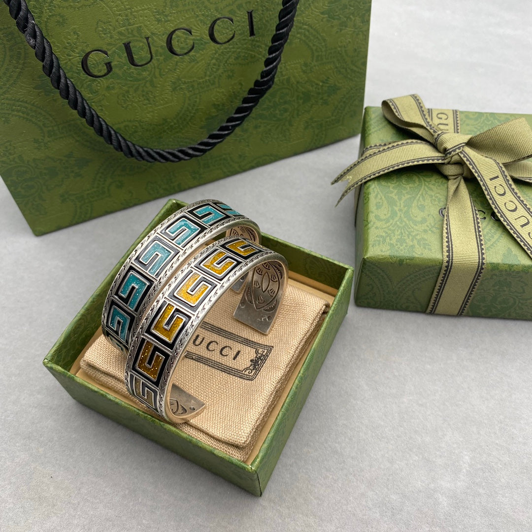 Gucci Double G Cube Yellow Wide Bracelet