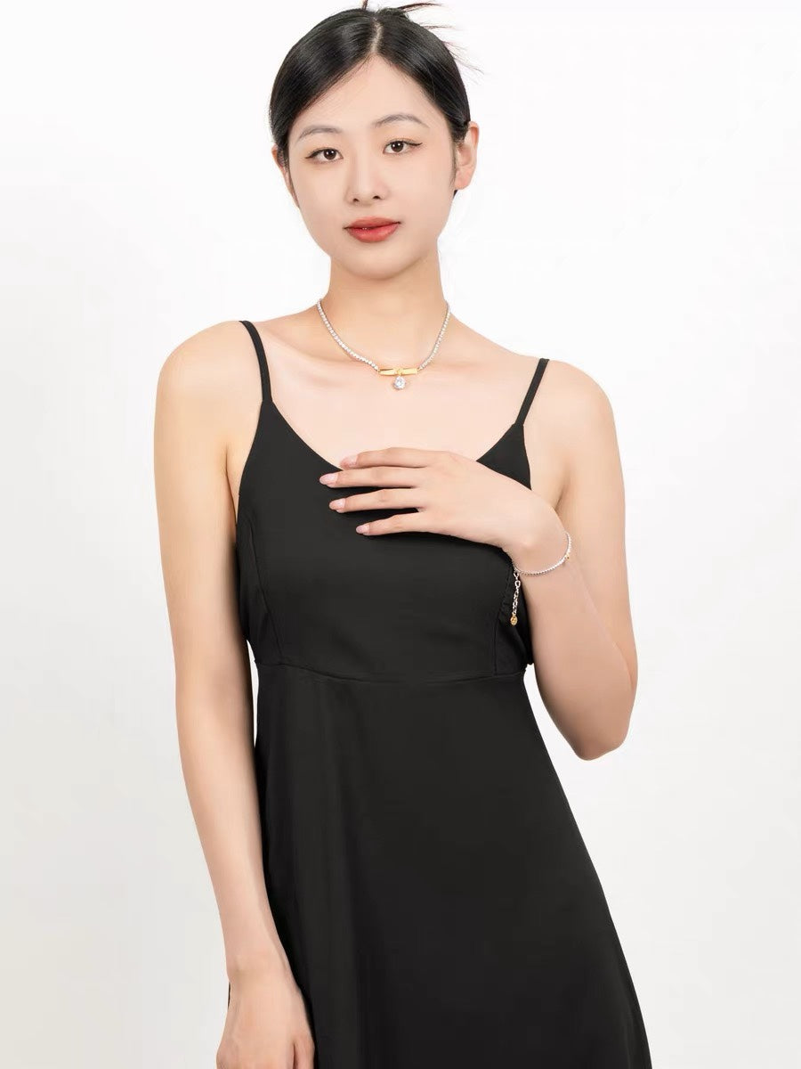 Celine Triomphe Celine Line Moissanite Necklace