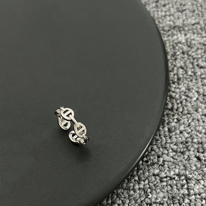 Hermes Chaine D'Ancre Enchainee Ring - 18K White Gold