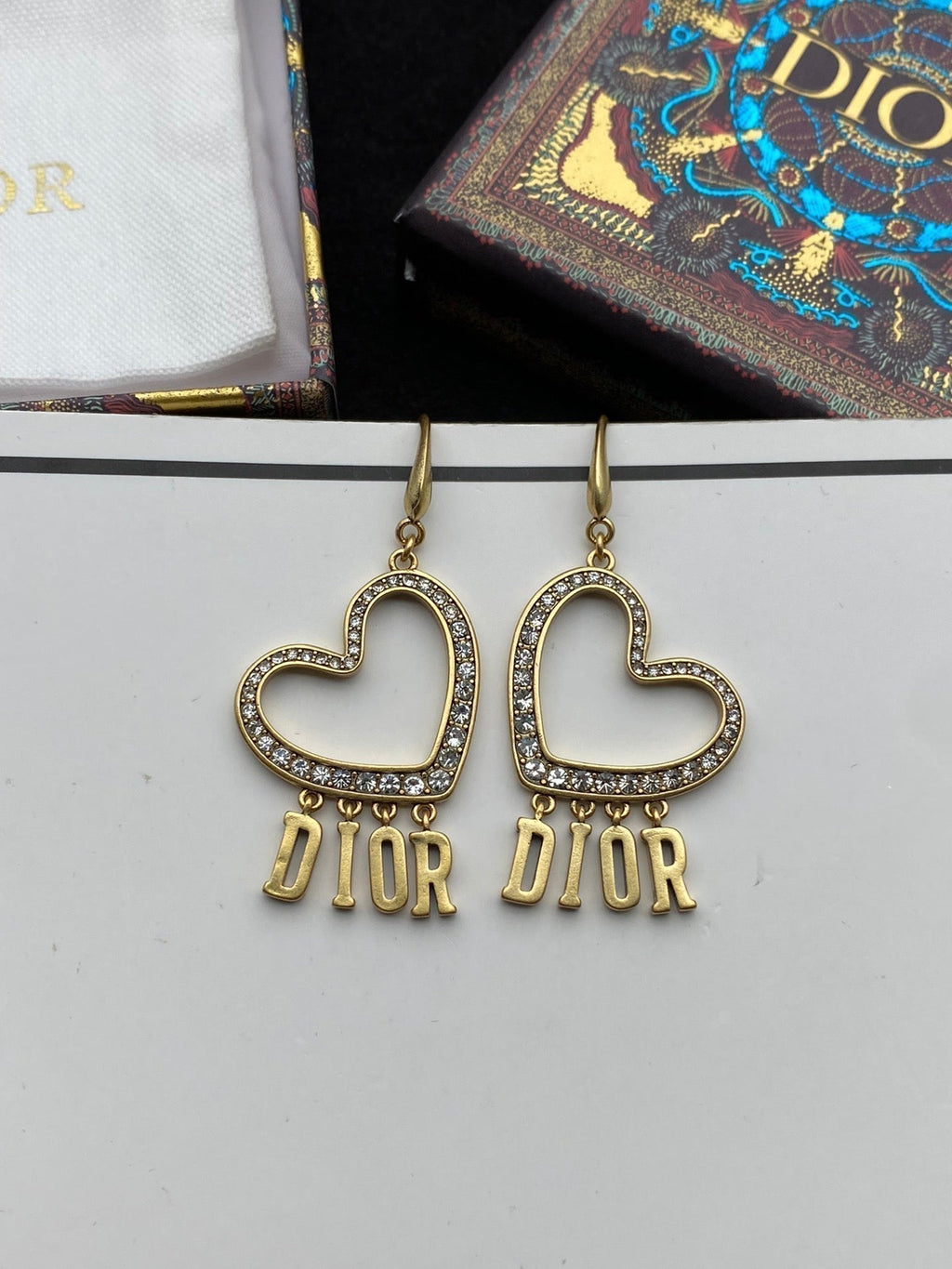 Dior Heart Crystal Earrings