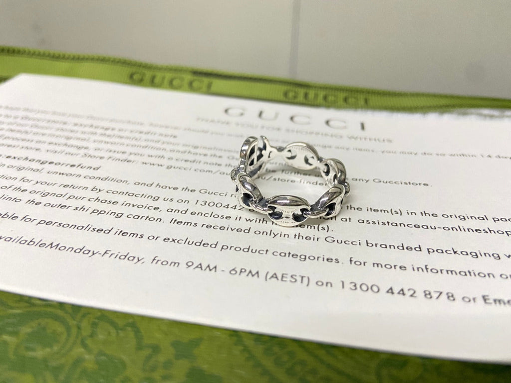 Gucci Double G Interlocking G Chain Ring