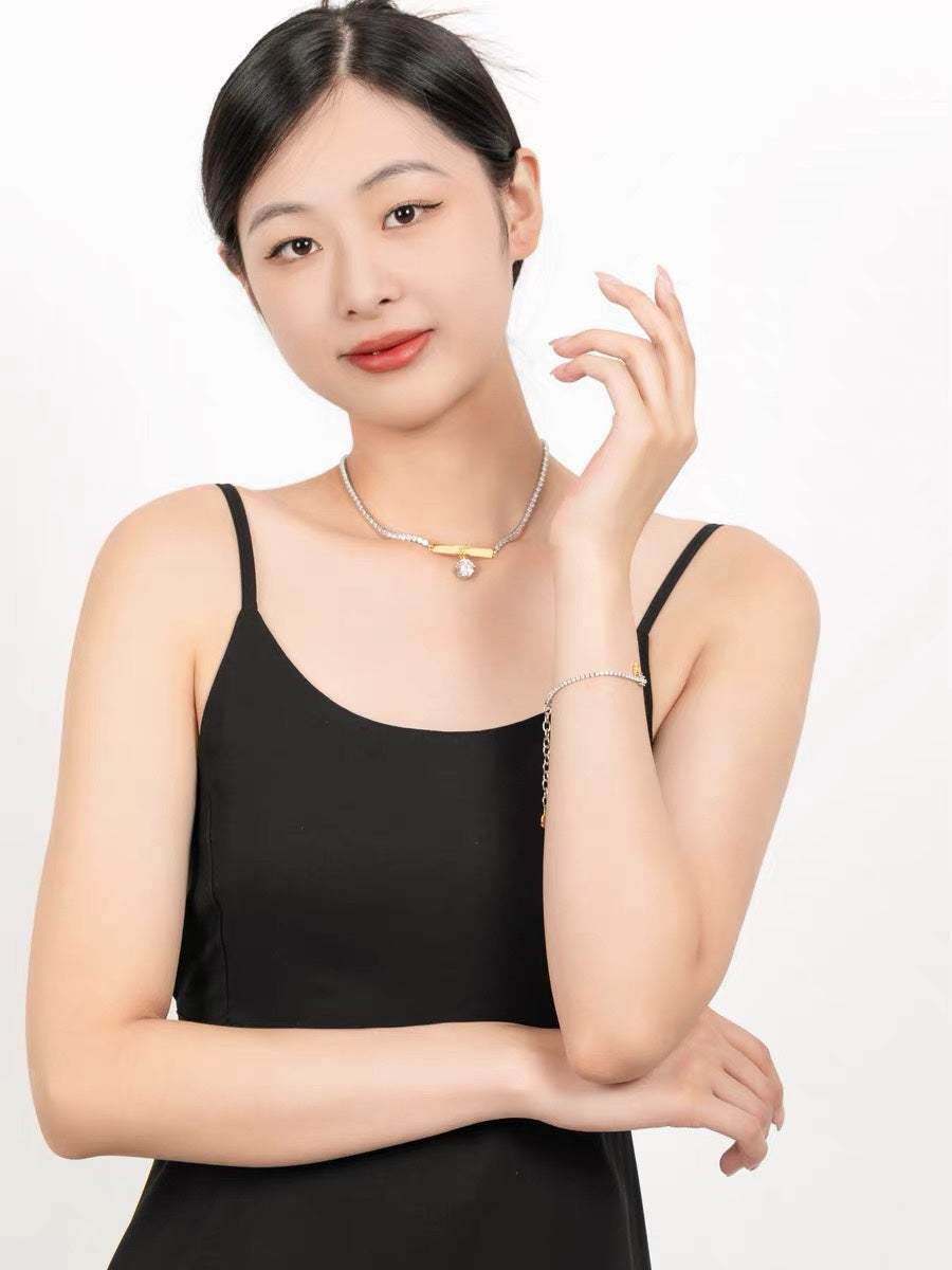 Celine Triomphe Celine Line Moissanite Necklace