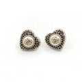 Chanel Heart Crystal Earrings - 18K Yellow Gold