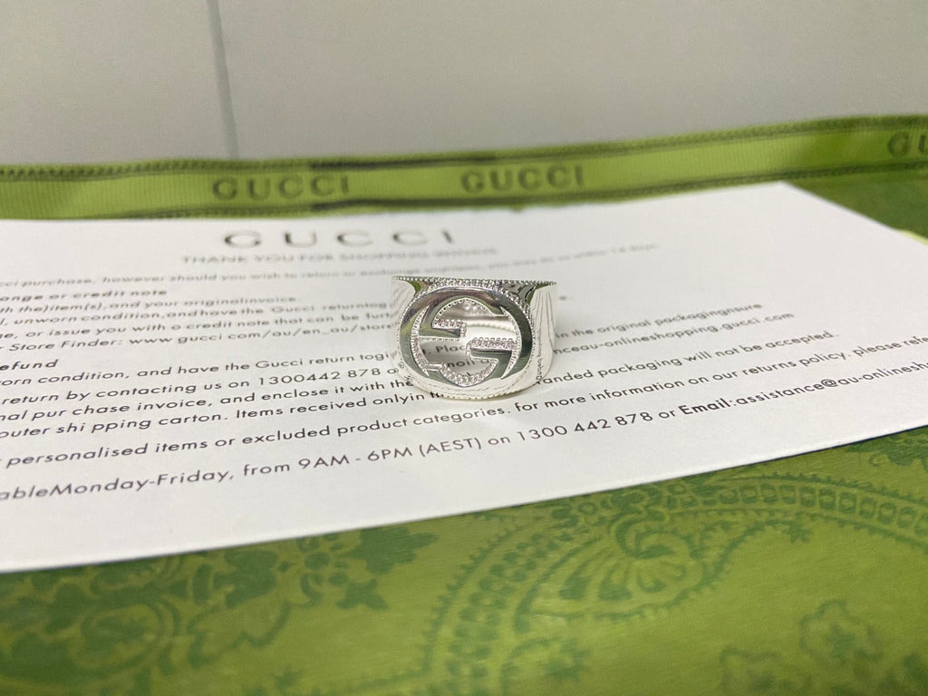 Gucci Double G Interlocking G Wide Ring - 10 mm Width