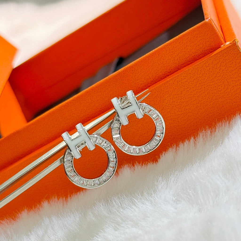Hermes Clic H Diamond Earrings