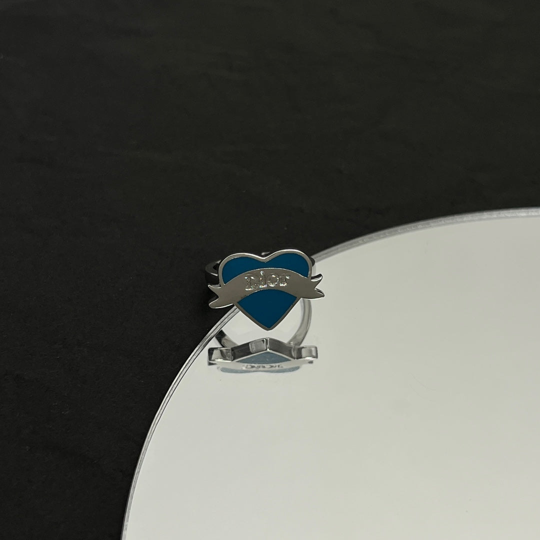 Dior Blue Heart Ring - 18K White Gold