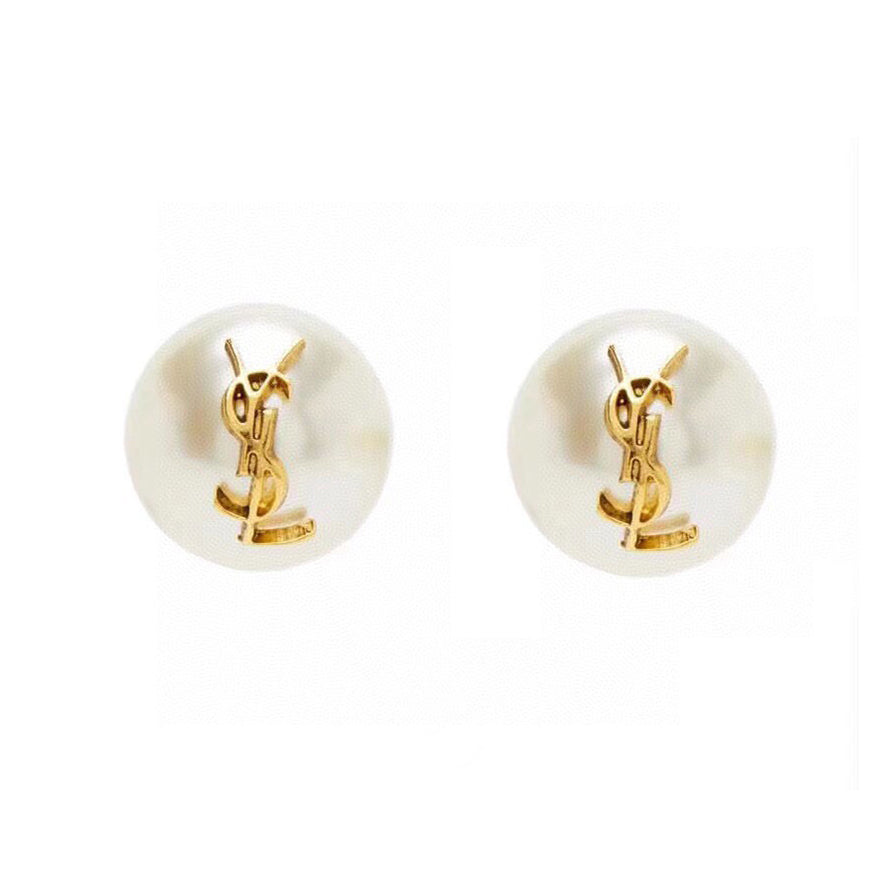 YSL Pearl Earrings - 18K Yellow Gold