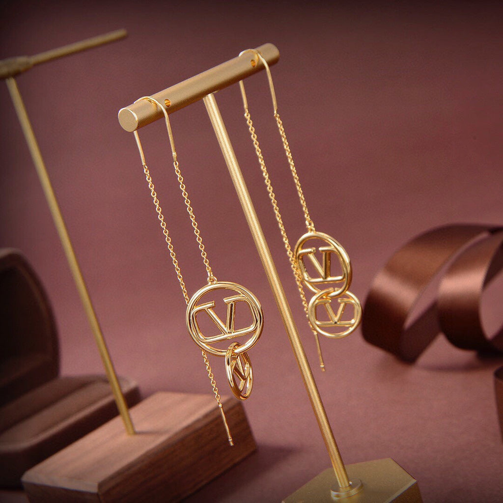 Valentino Long Earrings - 18K Yellow Gold
