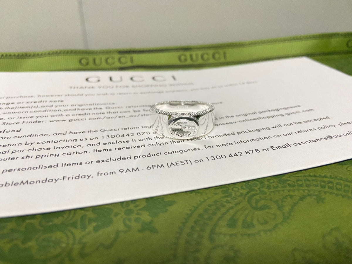 Gucci Double G Interlocking G Wide Ring - 10 mm Width
