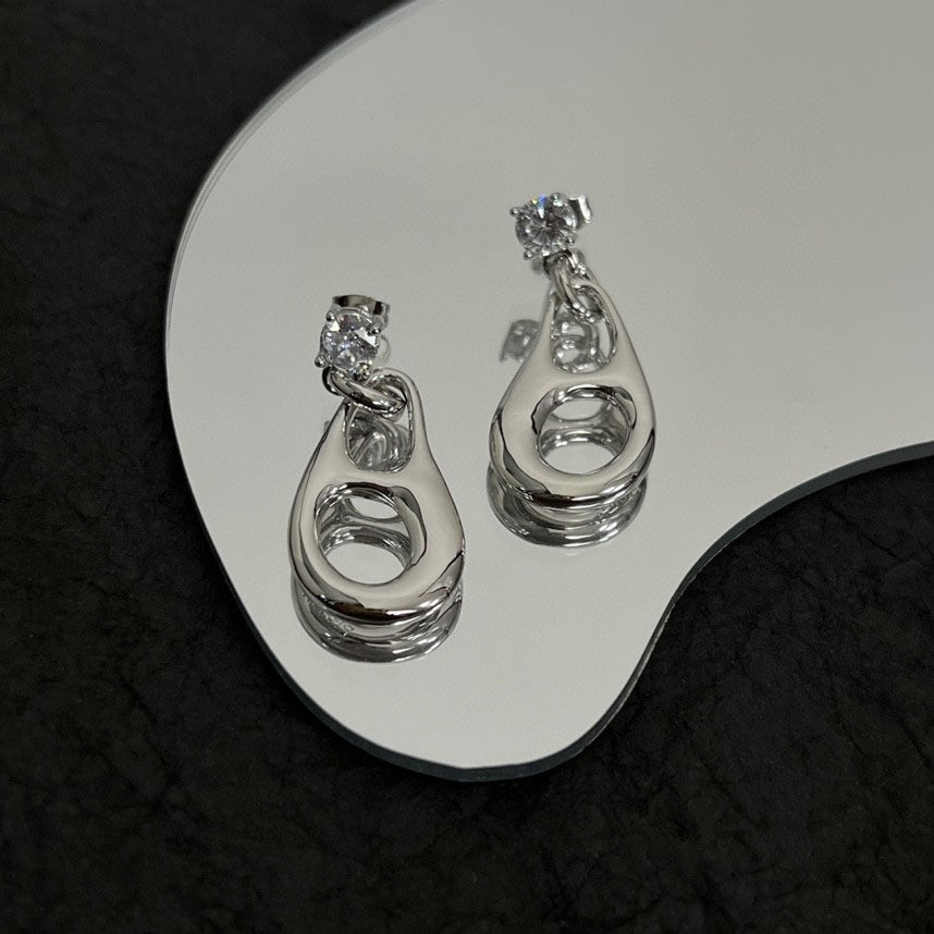 Prada Inverted Triangle Earrings - 18K Gold