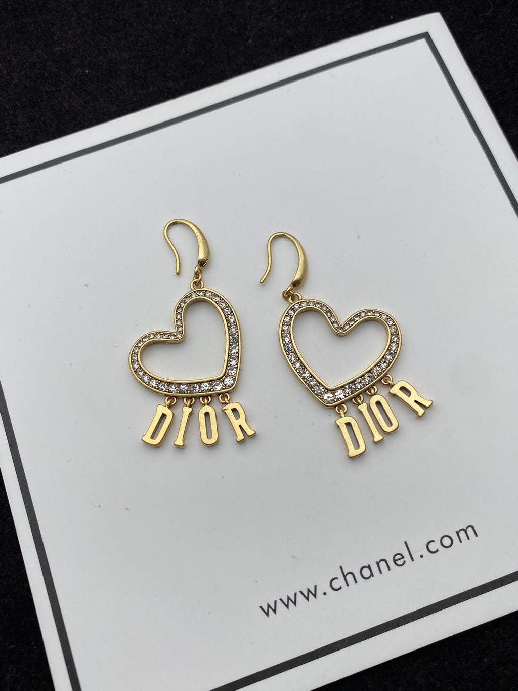 Dior Heart Crystal Earrings