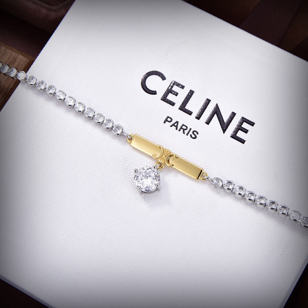 Celine Triomphe Celine Line Moissanite Necklace